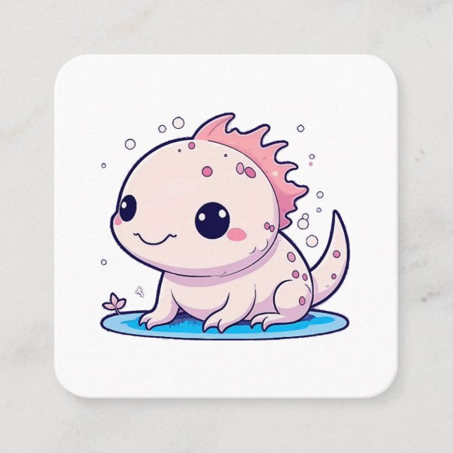 Tarjeta De Visita Cuadrada filósofo axolotl lindo (Anverso)