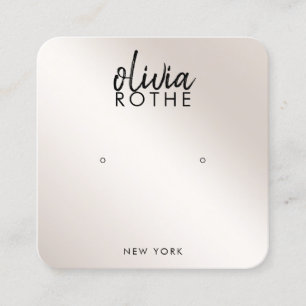 Tarjeta De Visita Cuadrada Firma Script Champagne Gradiente de oro