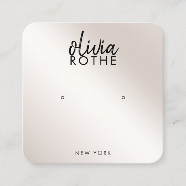 Tarjeta De Visita Cuadrada Firma Script Champagne Gradiente de oro (Anverso)