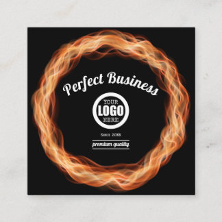 Tarjeta De Visita Cuadrada Flamas Creativas Únicas Modernas Trendy Añadir Su