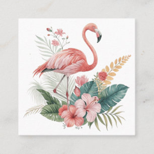 Tarjeta De Visita Cuadrada Flamenco Con Flores