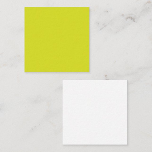 Tarjeta De Visita Cuadrada Flat Yellow Background – Back-to-School Texture (Anverso / Reverso)