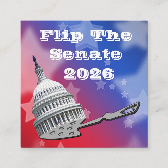 Tarjeta De Visita Cuadrada Flip The Senate Vote 2026 (Anverso)