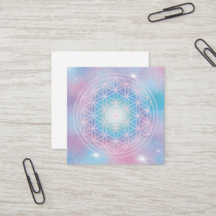 Tarjeta De Visita Cuadrada Flor Celestial – Geometría Sagrada