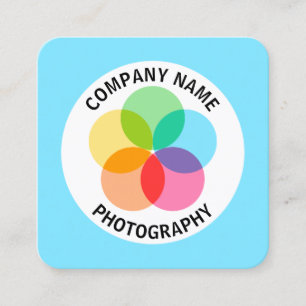 Tarjeta De Visita Cuadrada Flor de filtro - Azul pálido #7FE6FF