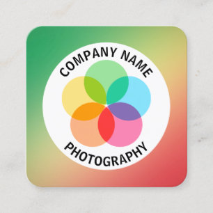 Tarjeta De Visita Cuadrada Flor de filtro - Gradiente, amarillo, rojo