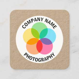 Tarjeta De Visita Cuadrada Flor de filtro - (Kraft)