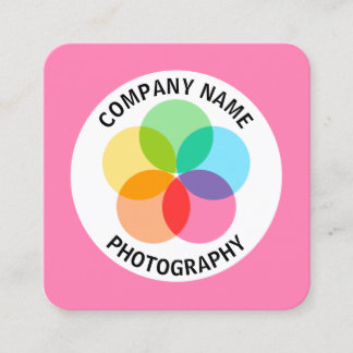 Tarjeta De Visita Cuadrada Flor de filtro - Rosa #FF7FB2