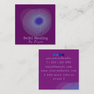 Tarjeta De Visita Cuadrada Flor de pasión cardíaca mística Reiki Energy Heale