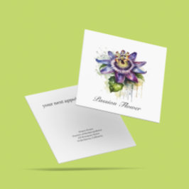 Tarjeta De Visita Cuadrada Flor de pasión púrpura apasionada