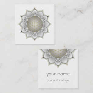 Tarjeta De Visita Cuadrada Flor De Vida - Flores Mandala 1