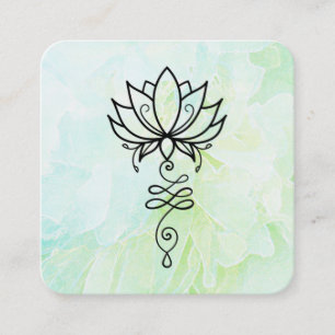 Tarjeta De Visita Cuadrada *~* Flor Geometría sagrada Nirvana Yoga Lotus   