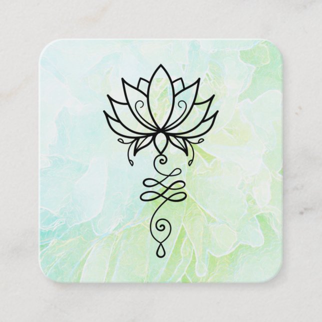 Tarjeta De Visita Cuadrada *~* Flor Geometría sagrada Nirvana Yoga Lotus    (Anverso)