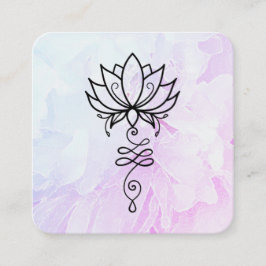 Tarjeta De Visita Cuadrada *~* Flor Geometría sagrada Nirvana Yoga Peony