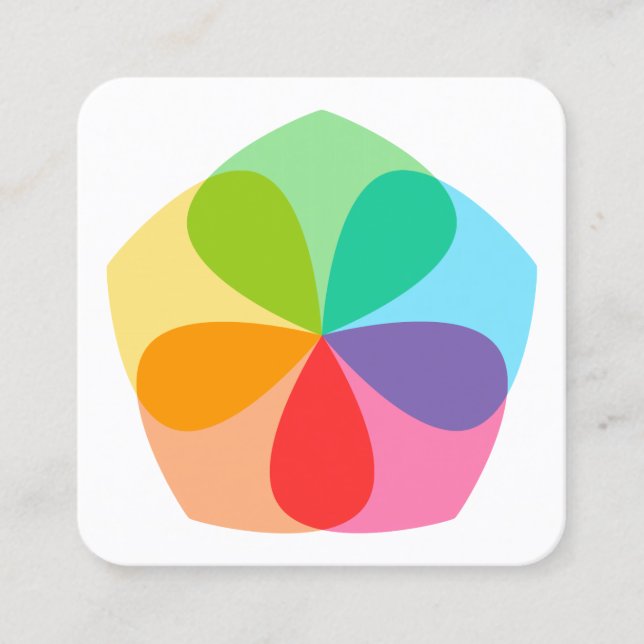 Tarjeta De Visita Cuadrada Flor geométrica (Anverso)