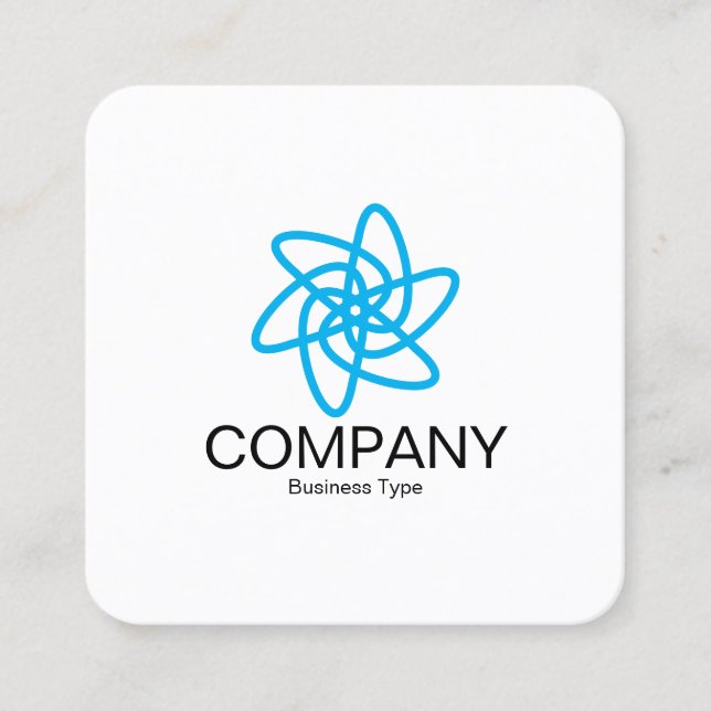 Tarjeta De Visita Cuadrada Flor geométrica 05 - Blanco (Anverso)