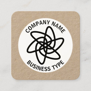 Tarjeta De Visita Cuadrada Flor geométrica 05 - kraft