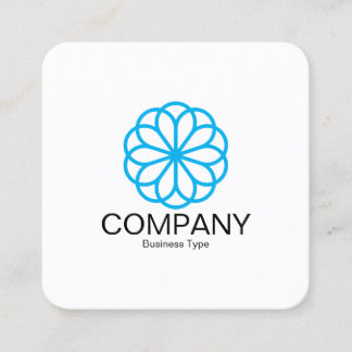 Tarjeta De Visita Cuadrada Flor geométrica 06 - Blanco