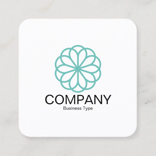 Tarjeta De Visita Cuadrada Flor geométrica 06 - Blanco (Anverso)