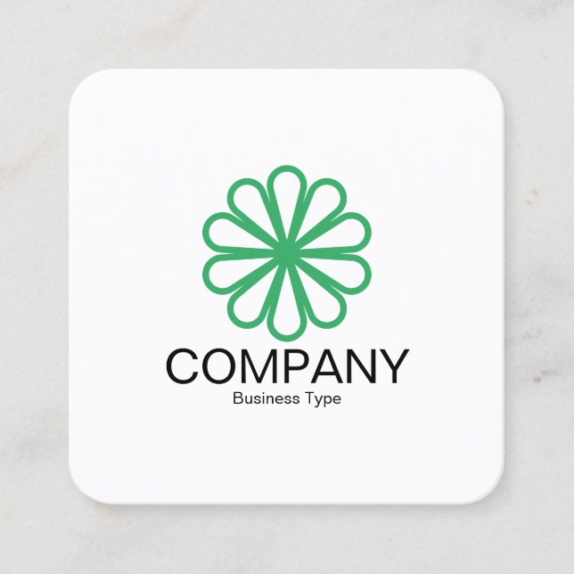 Tarjeta De Visita Cuadrada Flor geométrica 07 - Blanco (Anverso)