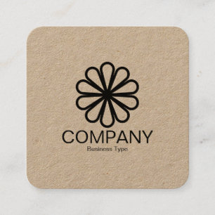 Tarjeta De Visita Cuadrada Flor geométrica 07 - Kraft