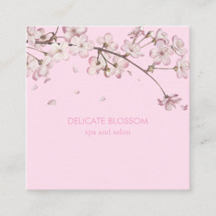 Tarjeta De Visita Cuadrada Flor moderna delicada rosa floral
