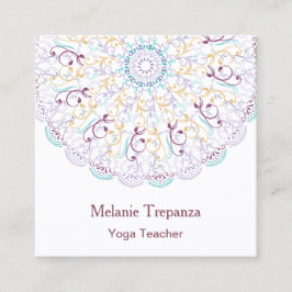 Tarjeta De Visita Cuadrada Flor pacífica Mandala meditación yoga