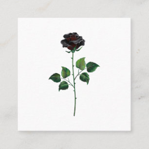 Tarjeta De Visita Cuadrada Flor rosa negra