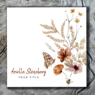 Tarjeta De Visita Cuadrada Flor silvestre caprichosa florece