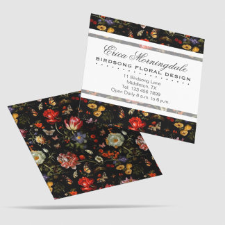 Tarjeta De Visita Cuadrada Floral barroca maximalista
