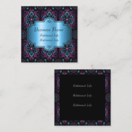 Tarjeta De Visita Cuadrada Floral de abstracto vibrante