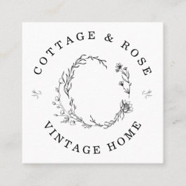 Tarjeta De Visita Cuadrada Floral de algodón dulce y delgado Shabby