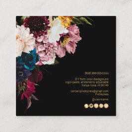 Tarjeta De Visita Cuadrada Flores Botánicas Malhumoradas de PixDezines