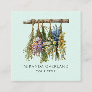 Tarjeta De Visita Cuadrada Flores colgantes únicas