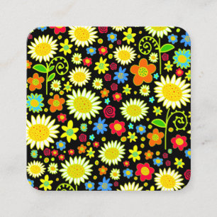 Tarjeta De Visita Cuadrada Flores de primavera