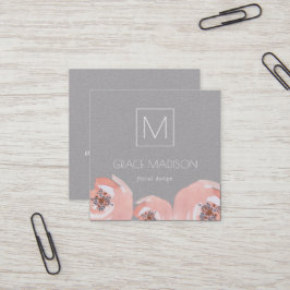Tarjeta De Visita Cuadrada Flores rosados