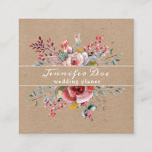 Flores rústicas acuáticas kraft Business Card