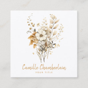 Tarjeta De Visita Cuadrada Flores silvestres elegantes