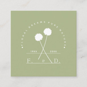 Tarjeta De Visita Cuadrada Florist Business Minimalista