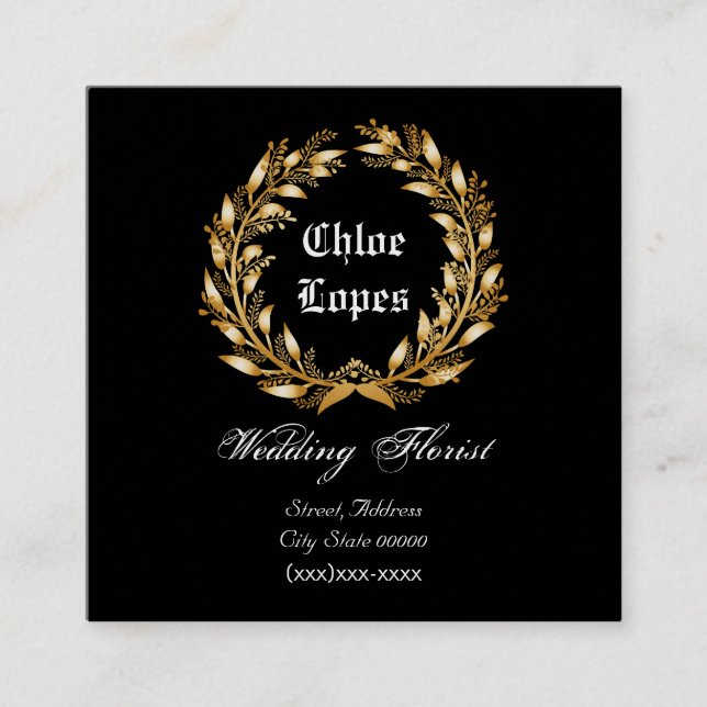 Tarjeta De Visita Cuadrada Florista de la boda (Anverso)