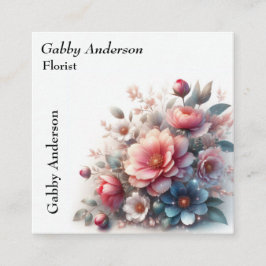 Tarjeta De Visita Cuadrada Floristería floral