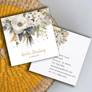 Tarjeta De Visita Cuadrada Floristería floral caprichosa