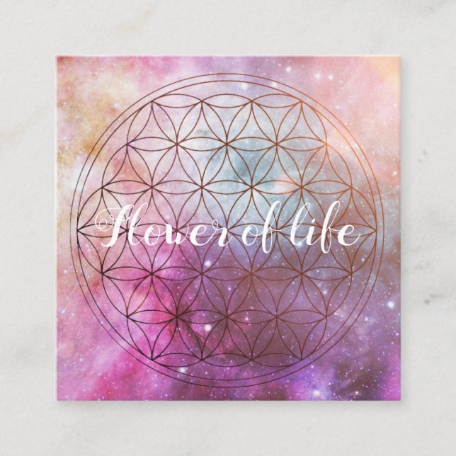 Tarjeta De Visita Cuadrada Flower of life (Anverso)