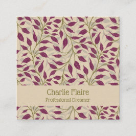 Tarjeta De Visita Cuadrada Flujo de hojas bailarinas Delicadas Foliage