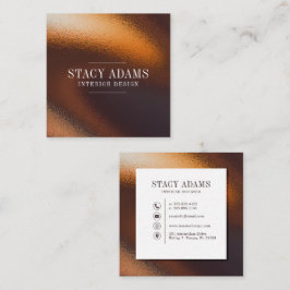 Tarjeta De Visita Cuadrada Foliage de bronce abstracto moderno