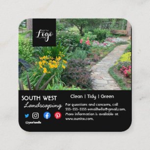 Tarjeta De Visita Cuadrada Folleto de jardinería y arborista   Jardinero, cir