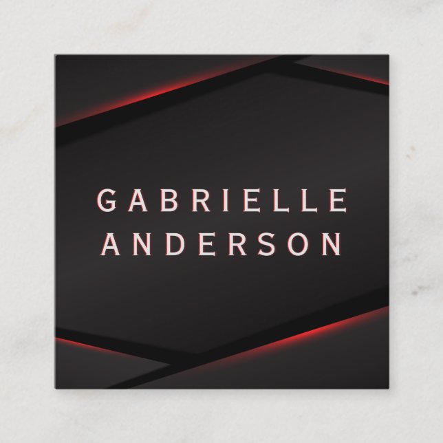 Tarjeta De Visita Cuadrada Fondo abstracto de resplandor rojo (Anverso)