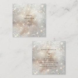 Tarjeta De Visita Cuadrada Fondo blanco sutil de purpurina suave