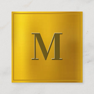 Tarjeta De Visita Cuadrada Fondo con gradiente dorado   Monograma