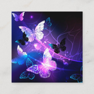 Tarjeta De Visita Cuadrada Fondo con mariposas nocturnas